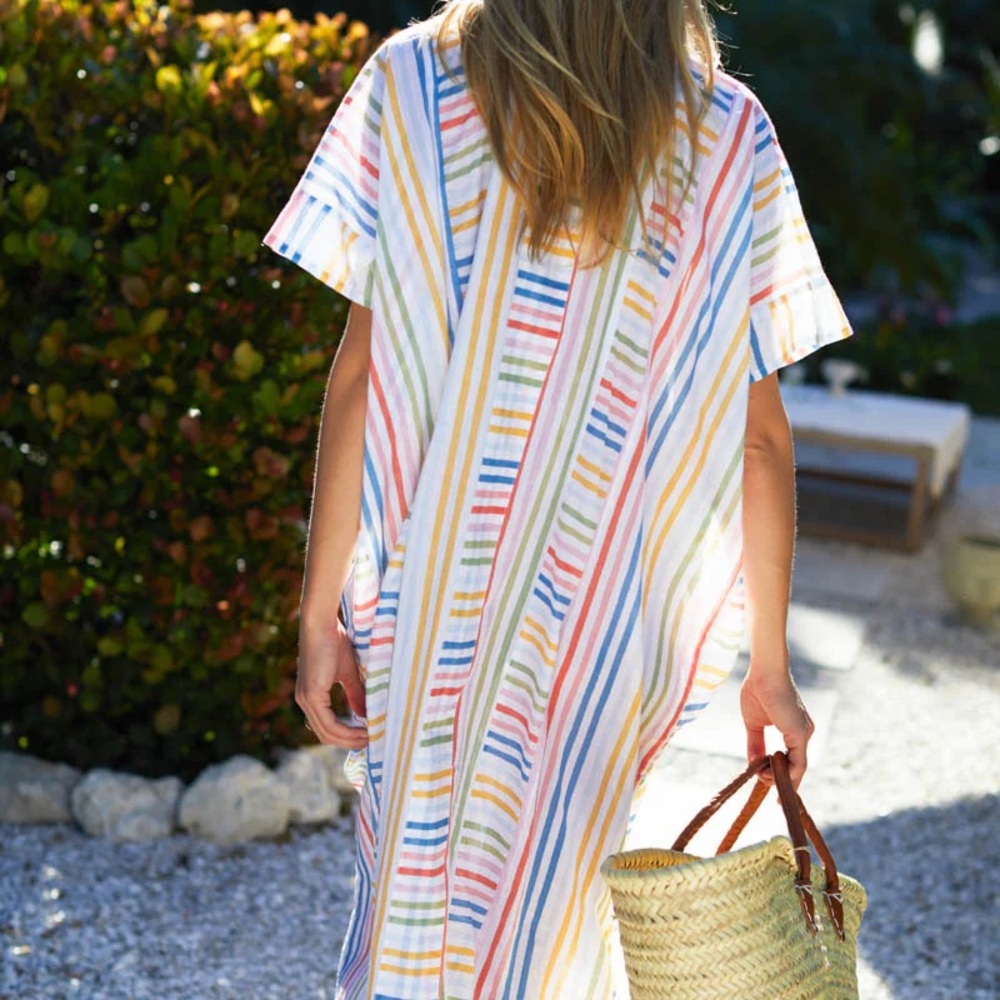 Emerson Fry Rainbow Stripe Caftan - One Size
